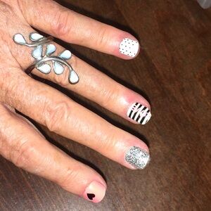 Turquoise Silver Leaf Ring Size 7.5